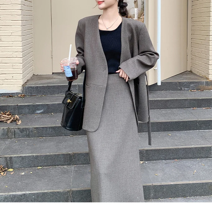 Damen Eleganter Oversized Blazer mit Taschen Nord Taschen