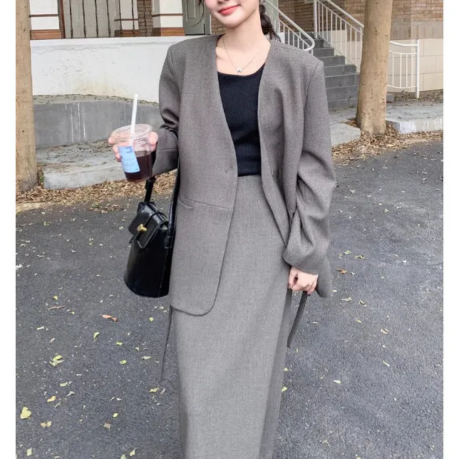 Damen Eleganter Oversized Blazer mit Taschen Nord Taschen