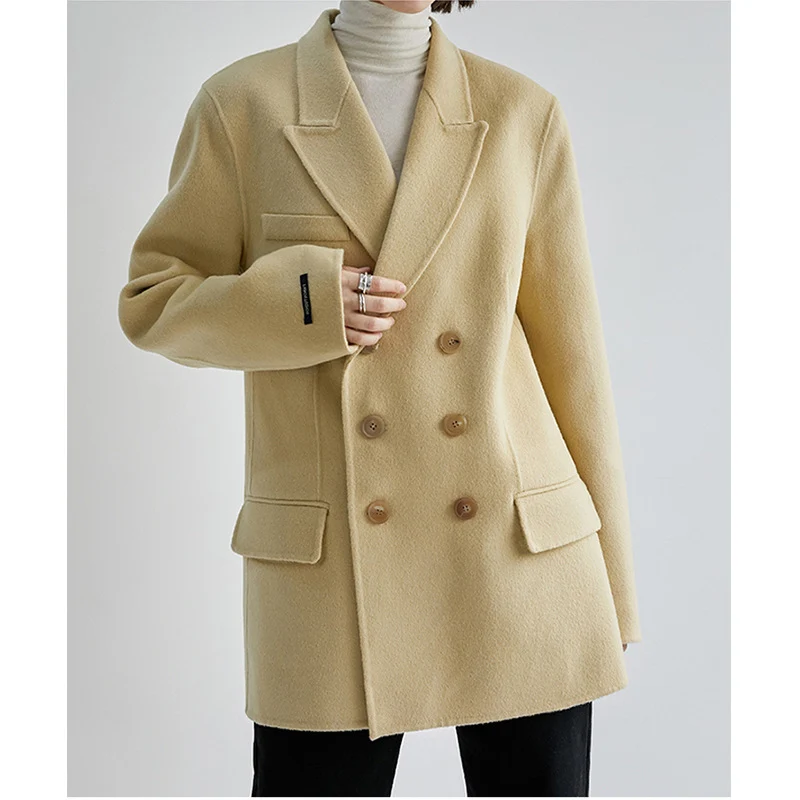Damen Eleganter Oversized Blazer mit doppeltbreiter Knopfleiste Nord Taschen
