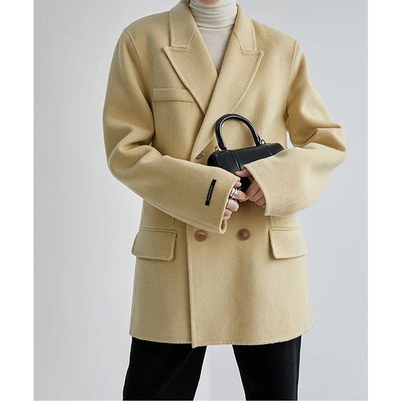 Damen Eleganter Oversized Blazer mit doppeltbreiter Knopfleiste Nord Taschen