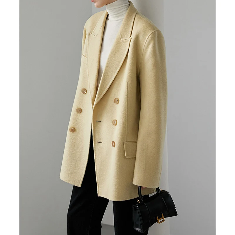 Damen Eleganter Oversized Blazer mit doppeltbreiter Knopfleiste Nord Taschen