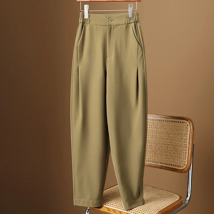 Damen Hoch taillierte, bequeme Stoffhose Nord Taschen