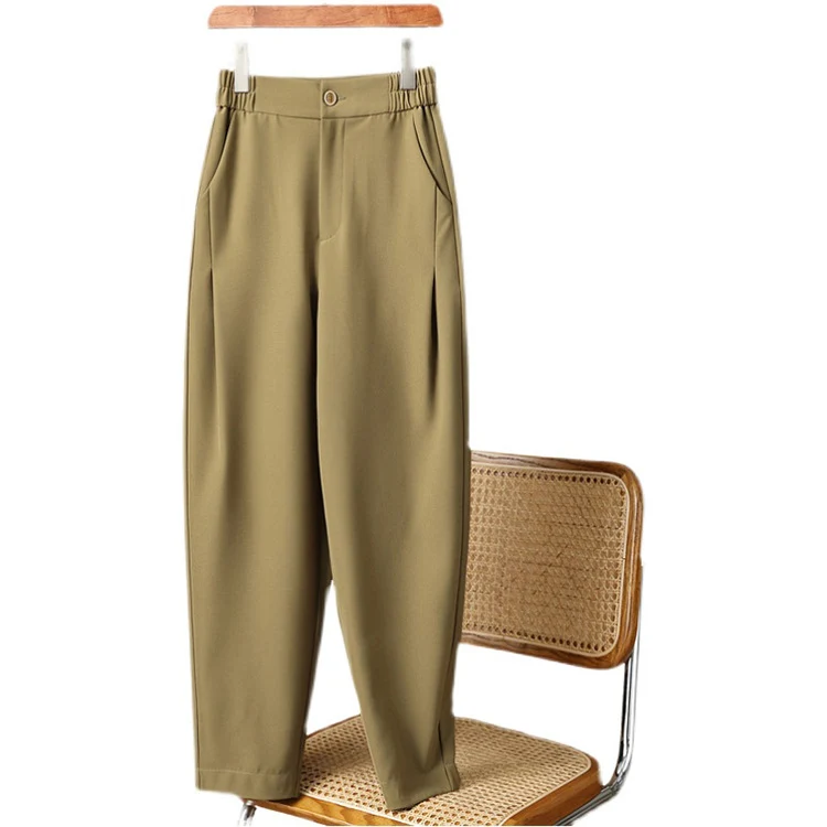 Damen Hoch taillierte, bequeme Stoffhose Nord Taschen