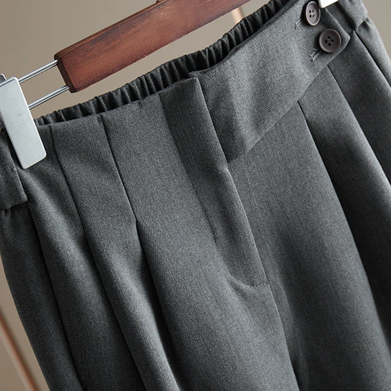 Damen Hoch taillierte Anzughose mit eleganten Falten Nord Taschen