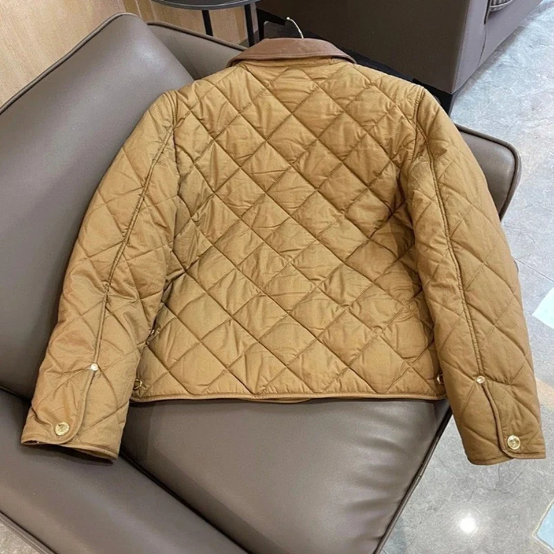 Damen gesteppte Übergangsjacke mit Lederkragen Nord Taschen