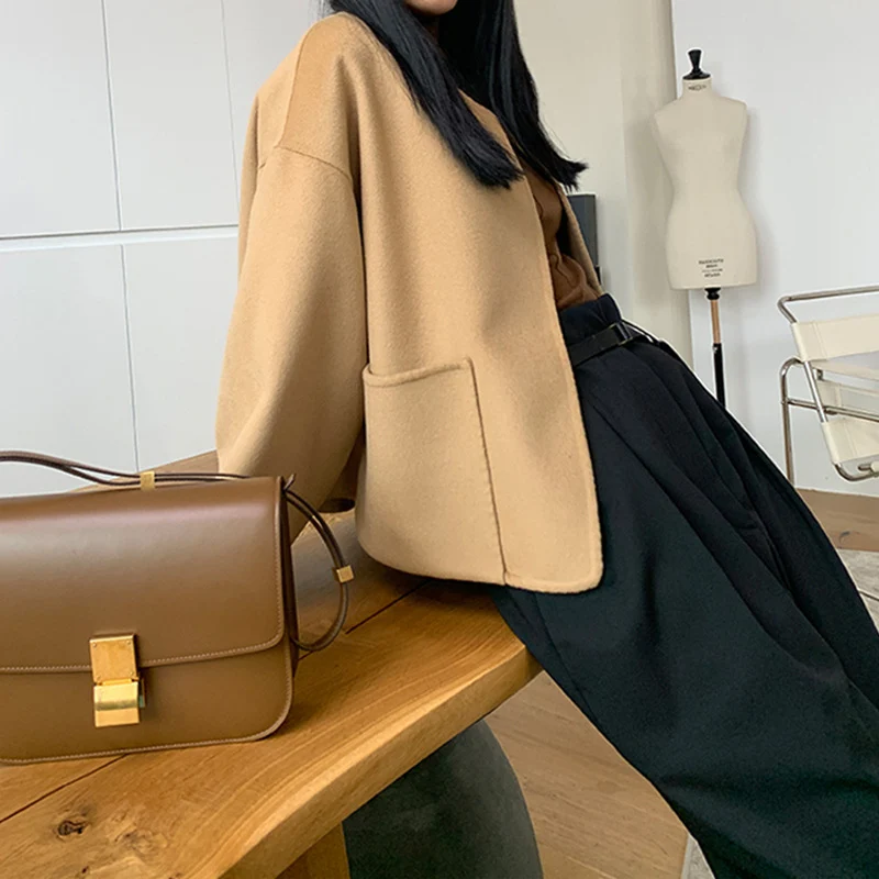 Damen Gemütliche und elegante Oversized-Jacke Nord Taschen