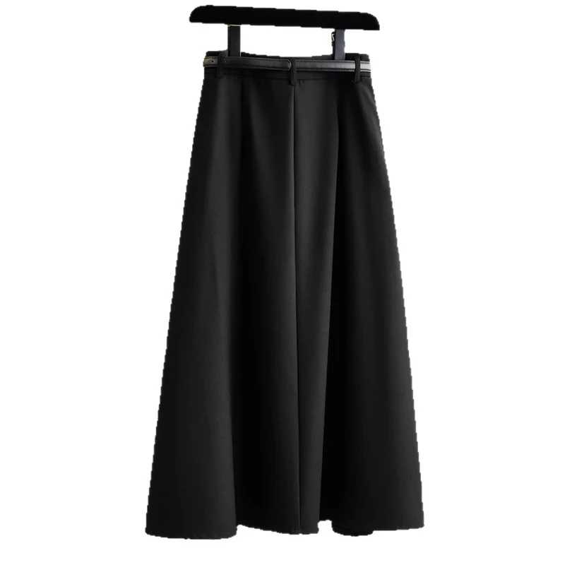 Damen Eleganter Midirock mit Taillengürtel Nord Taschen