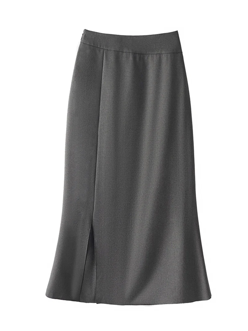 Damen Eleganter Midirock mit seitlichem Schlitz Nord Taschen