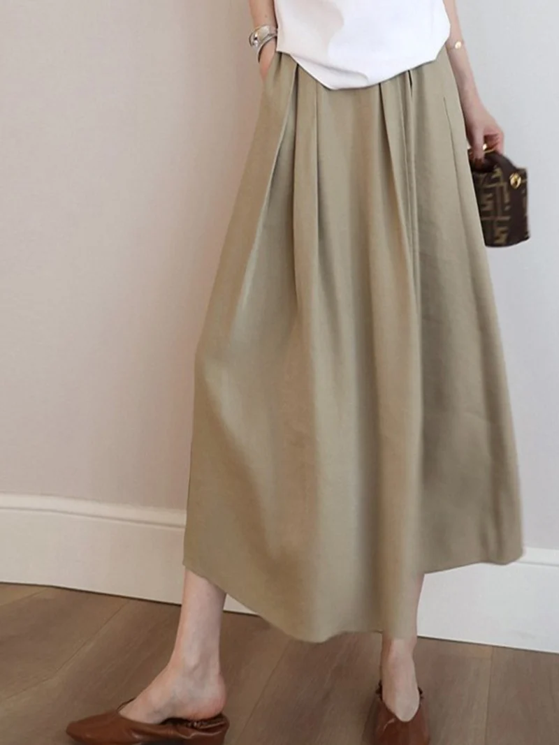 Damen Eleganter Midirock mit schmeichelndem Faltenwurf Nord Taschen