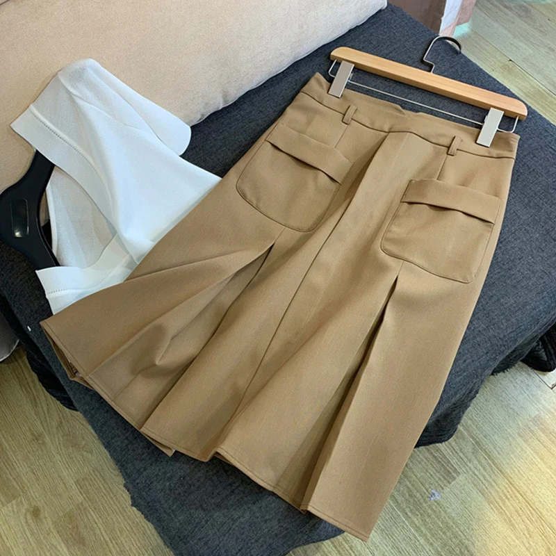 Damen Eleganter Midirock mit praktischen Taschen Nord Taschen