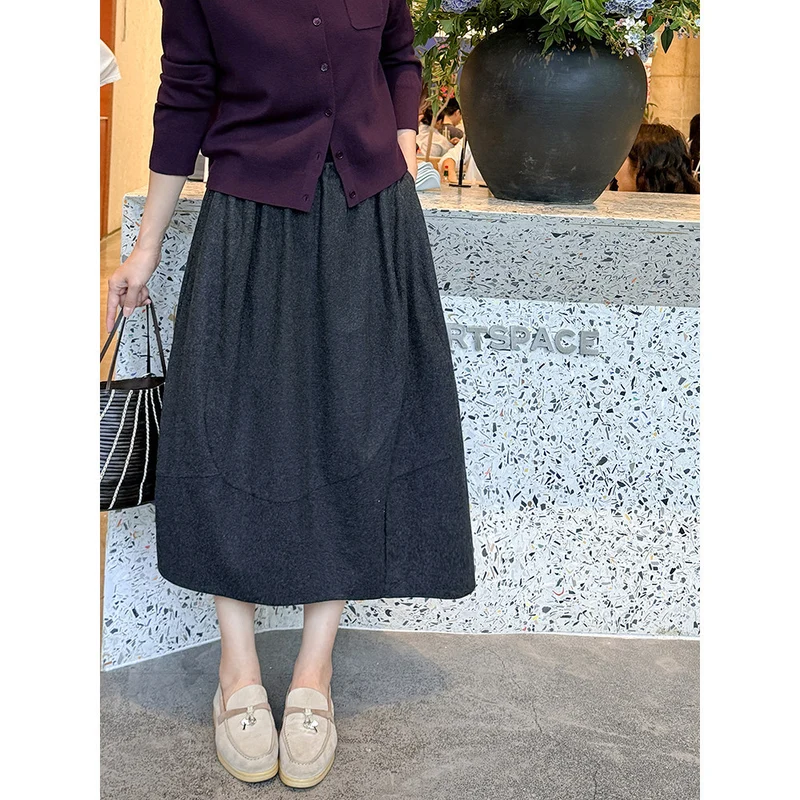 Damen Eleganter Midirock mit lässigem Schnitt Nord Taschen