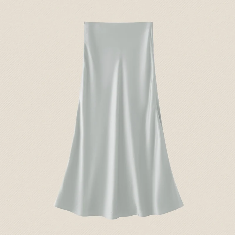 Damen Fließender Maxirock aus hochwertigem Satin Nord Taschen