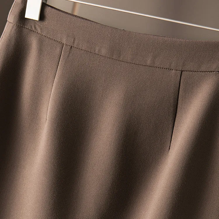 Damen Eleganter Midirock mit hoher Taille Nord Taschen