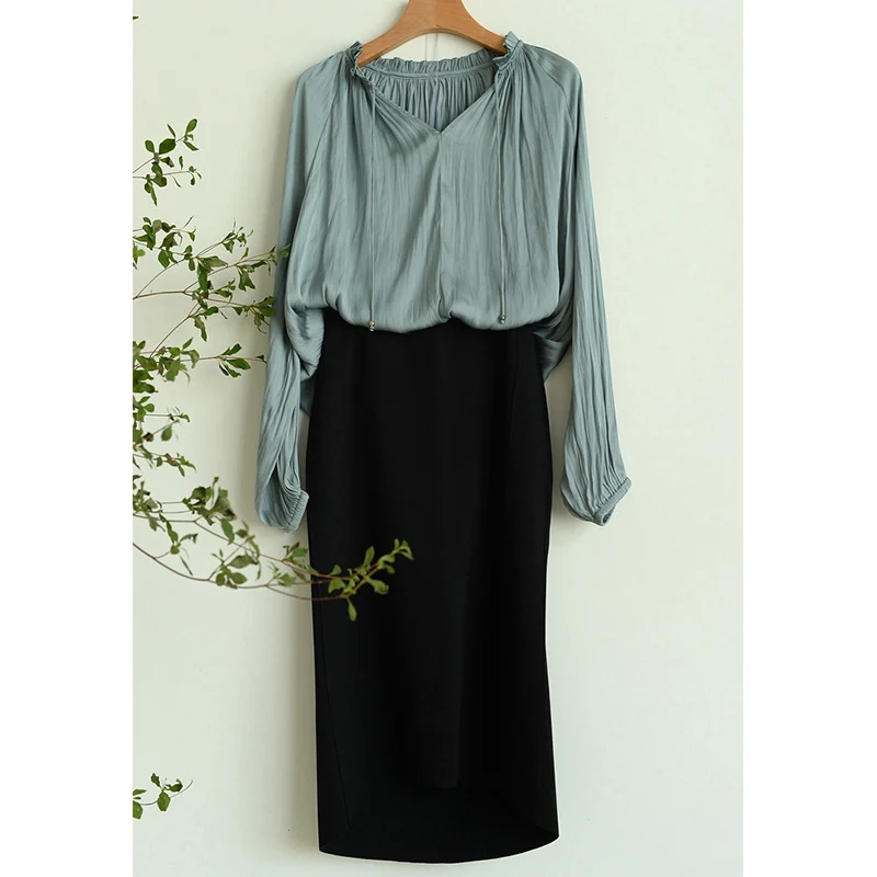 Damen Eleganter Midirock mit hohem Schlitz Nord Taschen