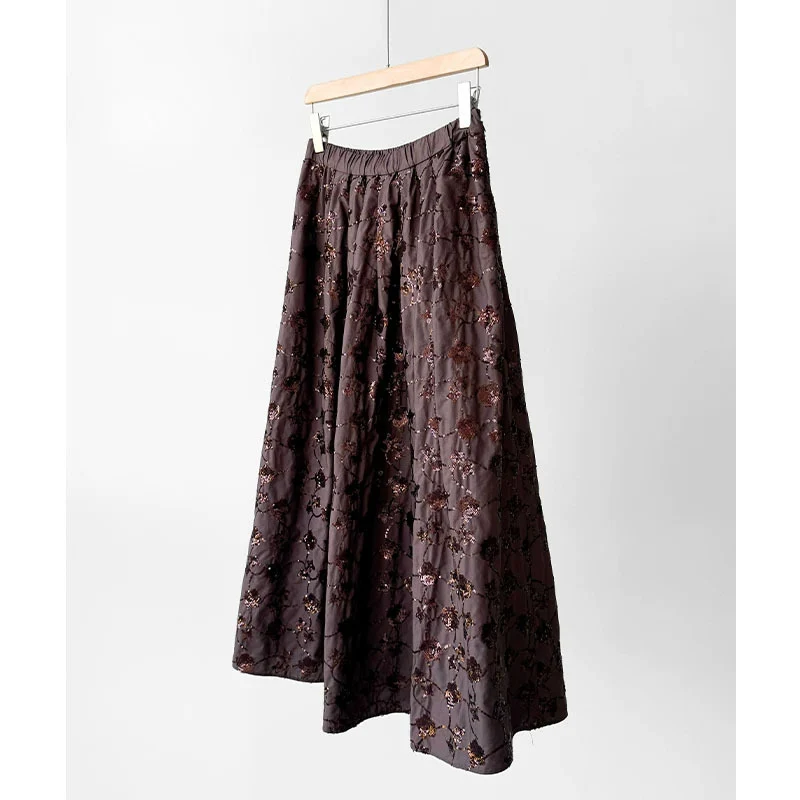 Damen Eleganter Midirock mit floralem Design Nord Taschen