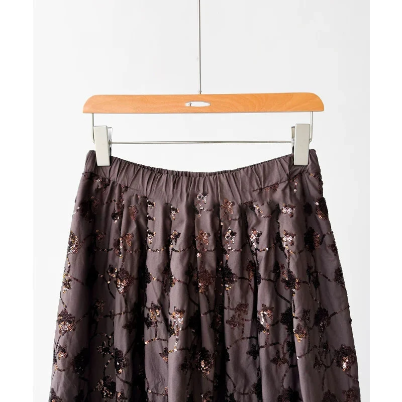 Damen Eleganter Midirock mit floralem Design Nord Taschen