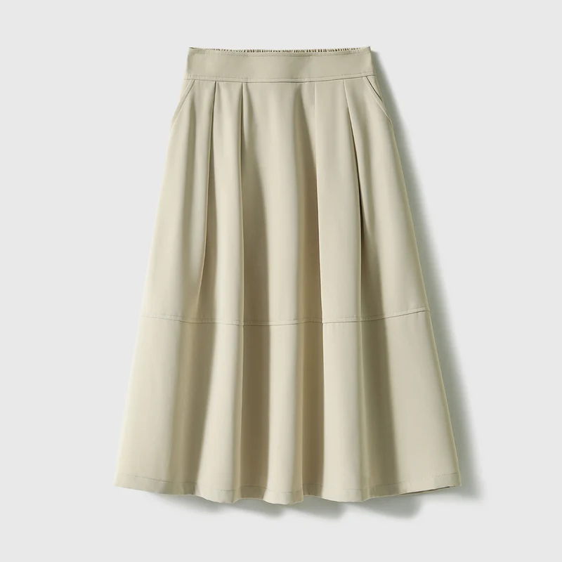 Damen Eleganter Midirock mit Falten und hohem Bund Nord Taschen