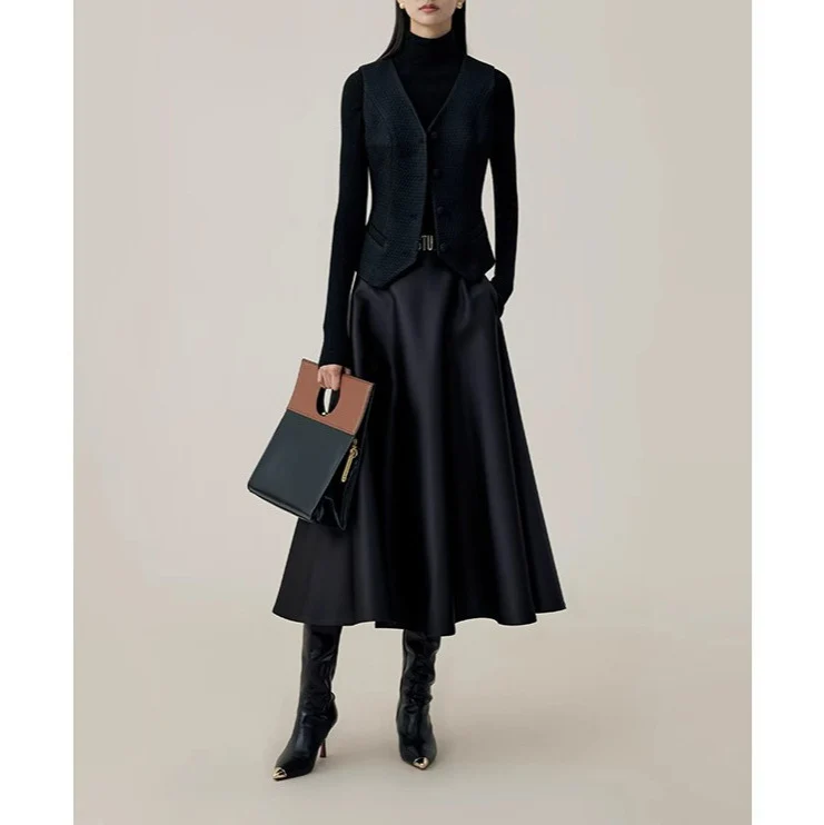 Damen Eleganter und fließender Midi-Rock Nord Taschen