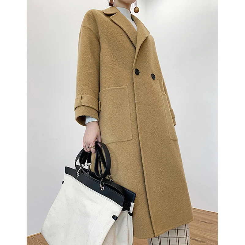 Damen Eleganter und bequemer Wollmantel Nord Taschen
