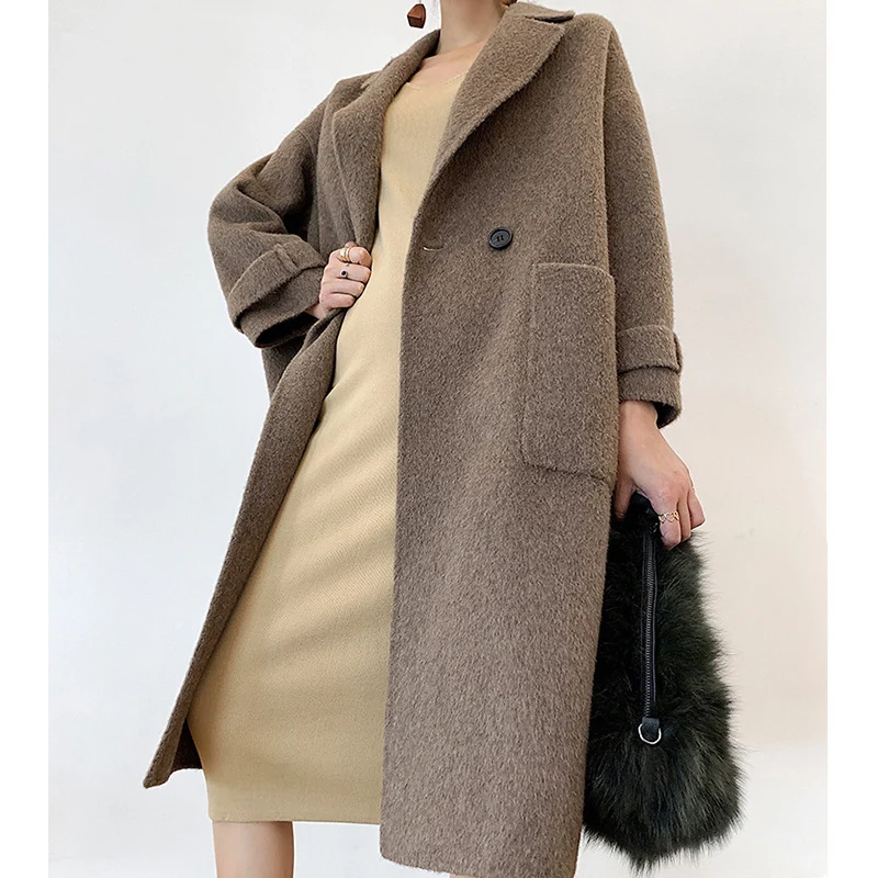Damen Eleganter und bequemer Wollmantel Nord Taschen
