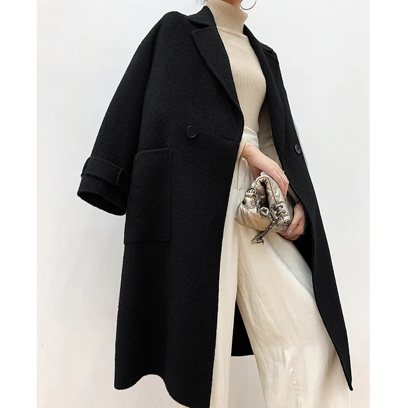 Damen Eleganter und bequemer Wollmantel Nord Taschen
