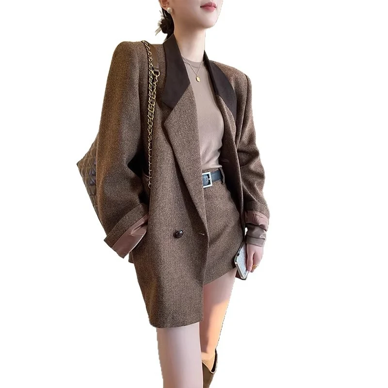 Damen Eleganter Tweed Blazer mit schickem Schnitt Nord Taschen