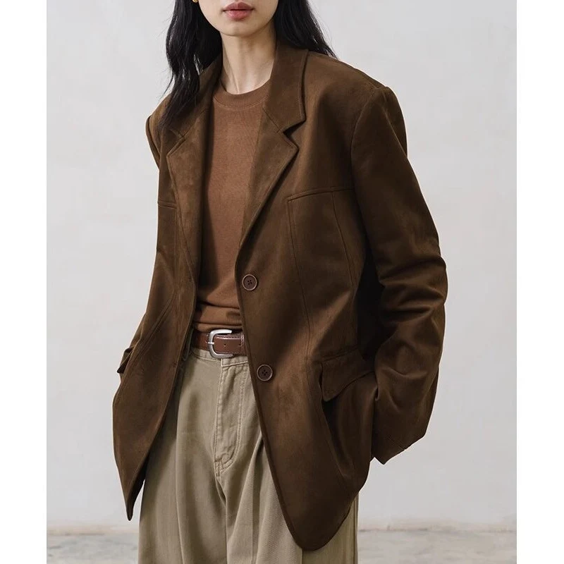 Damen Elegante und lässige Oversized Blazer Nord Taschen