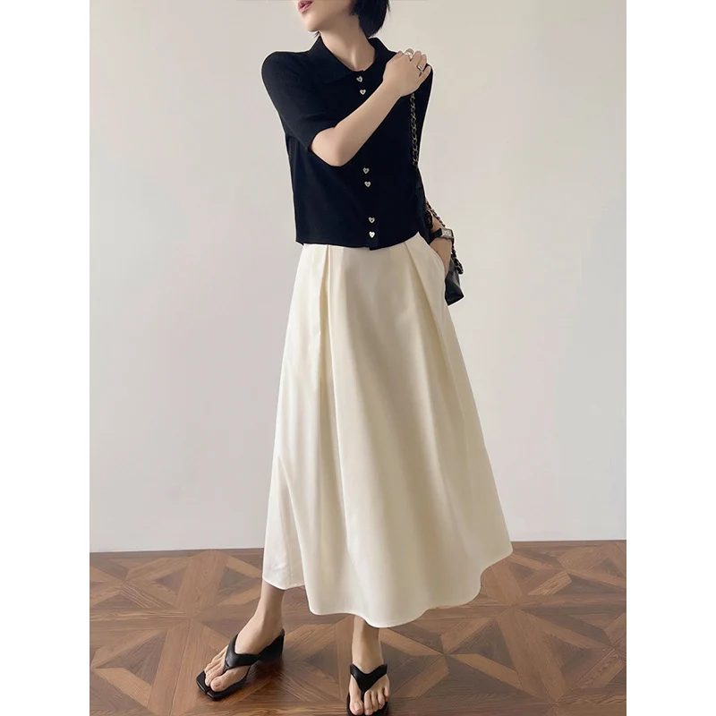 Damen Elegante und lässige Midi-Bluse mit Knopfdetail Nord Taschen