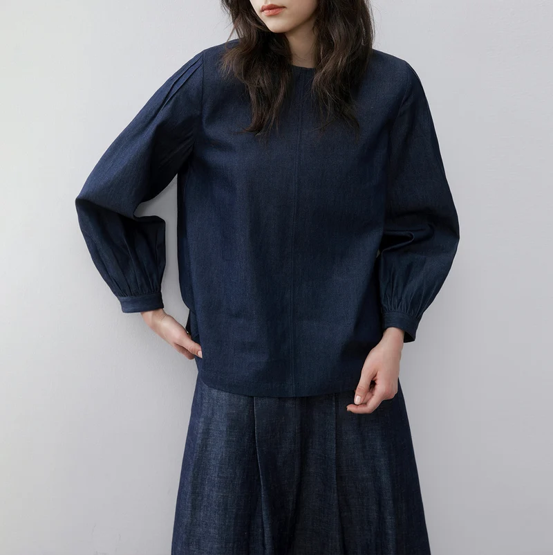 Damen Elegante und lässige Denimbluse Nord Taschen