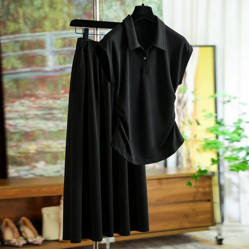 Damen Elegantes Set aus Poloshirt und Midikleid Nord Taschen