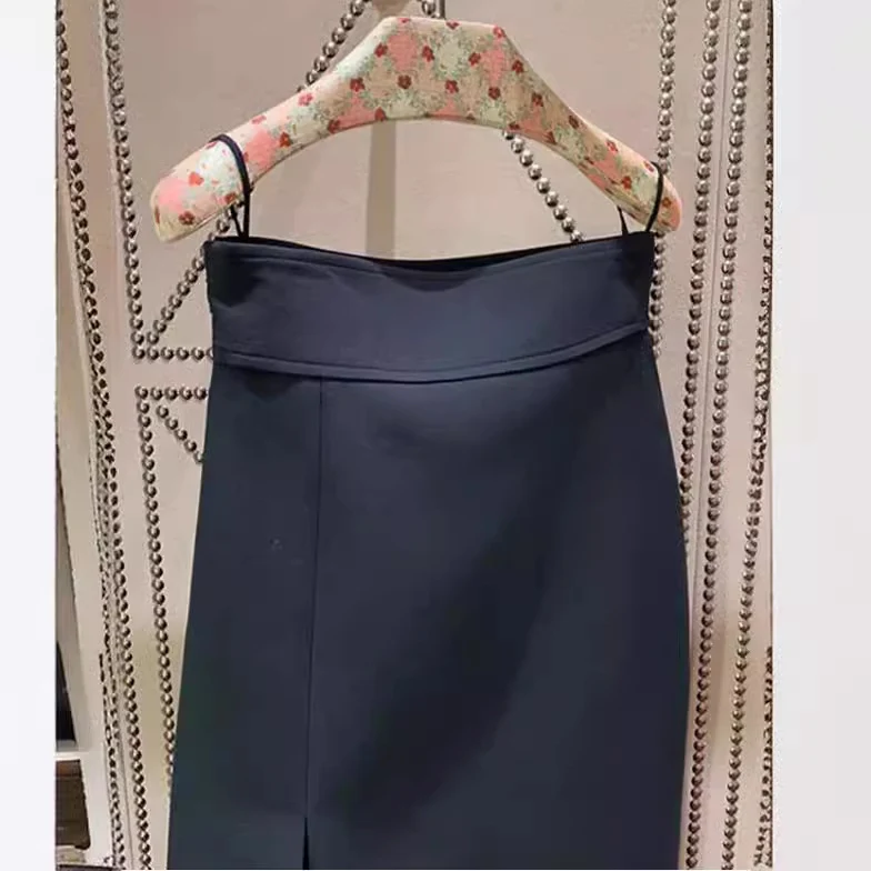 Damen Eleganter Bleistiftrock mit Schlitz Nord Taschen