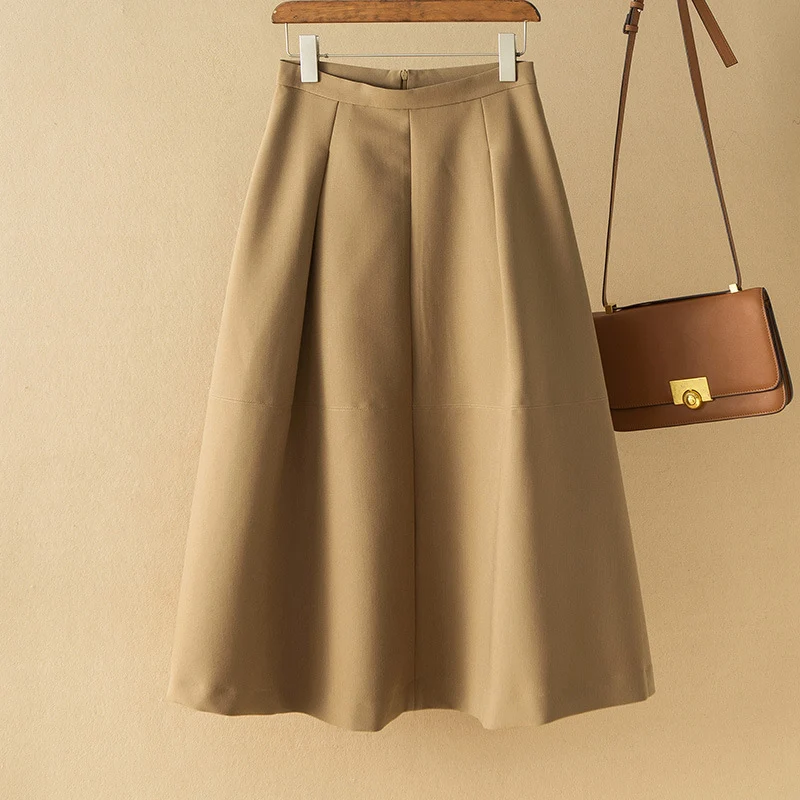 Damen Eleganter Midirock mit Falten Nord Taschen