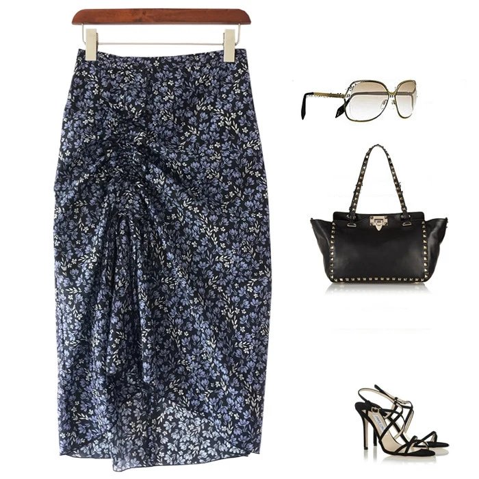 Damen Eleganter Midirock mit drapiertem Design Nord Taschen