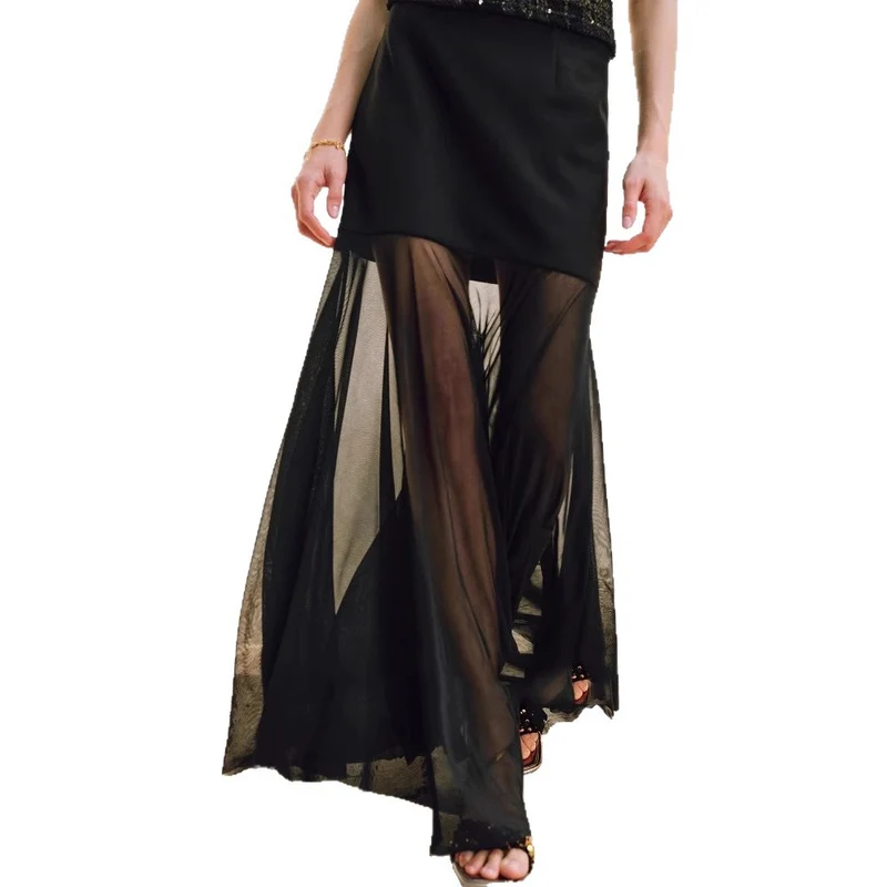Damen Eleganter Midirock aus zartem Chiffon Nord Taschen