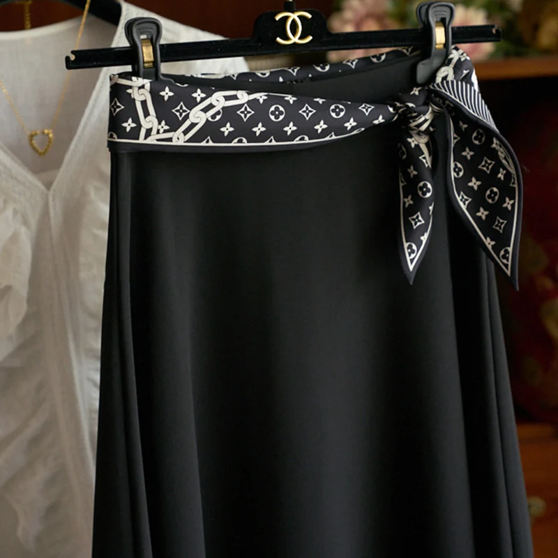 Damen Eleganter Midi-Rock mit verstellbarem Taillengürtel Nord Taschen