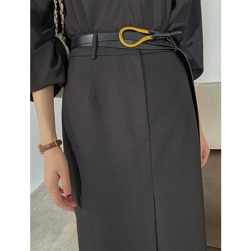 Damen Eleganter Midi-Rock mit seitlichem Schlitz Nord Taschen