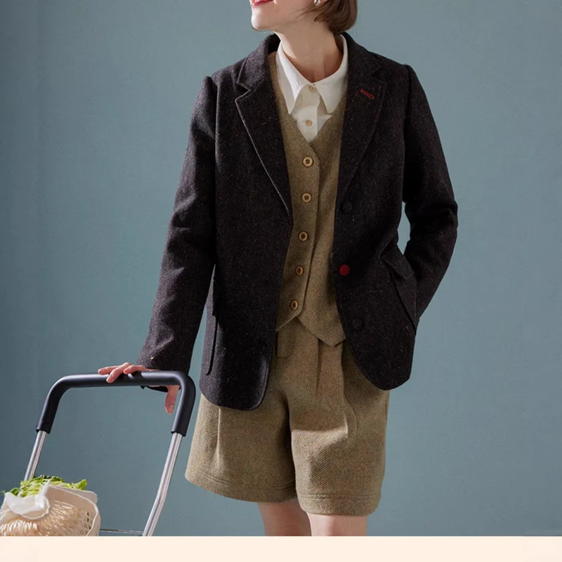 Damen Eleganter Tweed-Blazer mit feinen Akzenten Nord Taschen