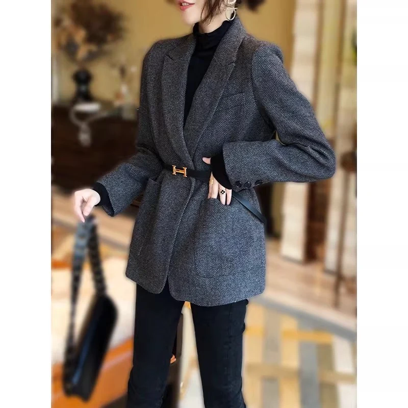 Damen Eleganter Tweed-Blazer Nord Taschen