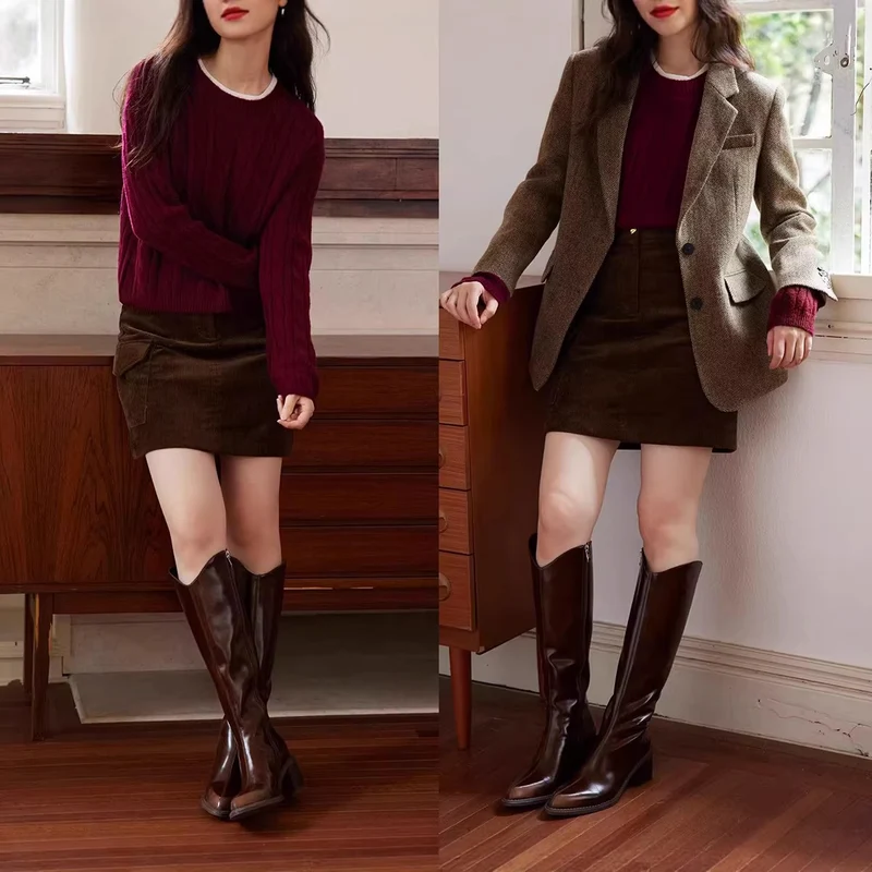 Damen Eleganter Tweed Blazer Nord Taschen