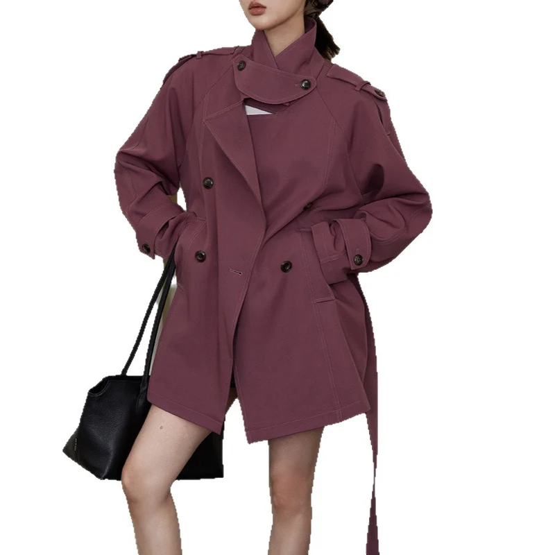 Damen Eleganter Trenchcoat mit Taillengürtel Nord Taschen