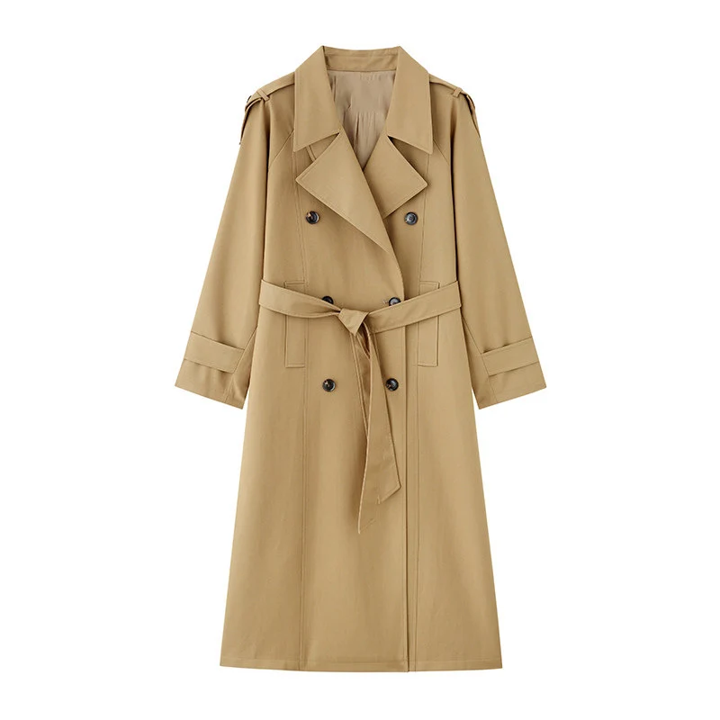 Damen Eleganter Trenchcoat mit Taillengürtel Nord Taschen