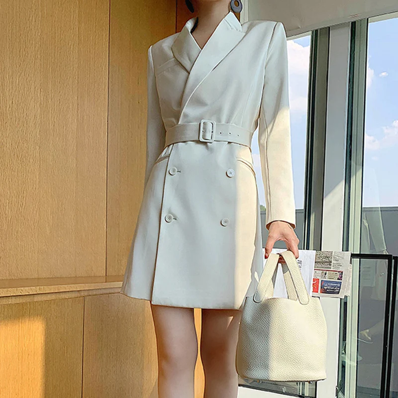 Damen Eleganter Blazer-Rock-Kleid Nord Taschen
