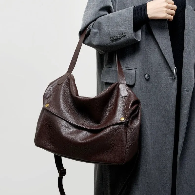 Nord Taschen | Große Leder Hobo-Tasche, Übergroße Schultertasche für Damen mit Umhängegurt und Fronttasche