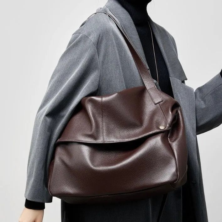 Nord Taschen | Große Leder Hobo-Tasche, Übergroße Schultertasche für Damen mit Umhängegurt und Fronttasche