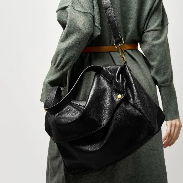 Nord Taschen | Große Leder Hobo-Tasche, Übergroße Schultertasche für Damen mit Umhängegurt und Fronttasche