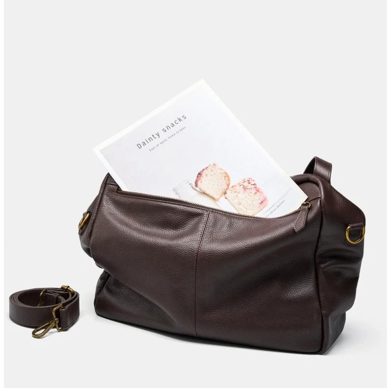 Nord Taschen | Große Leder Hobo-Tasche, Übergroße Schultertasche für Damen mit Umhängegurt und Fronttasche
