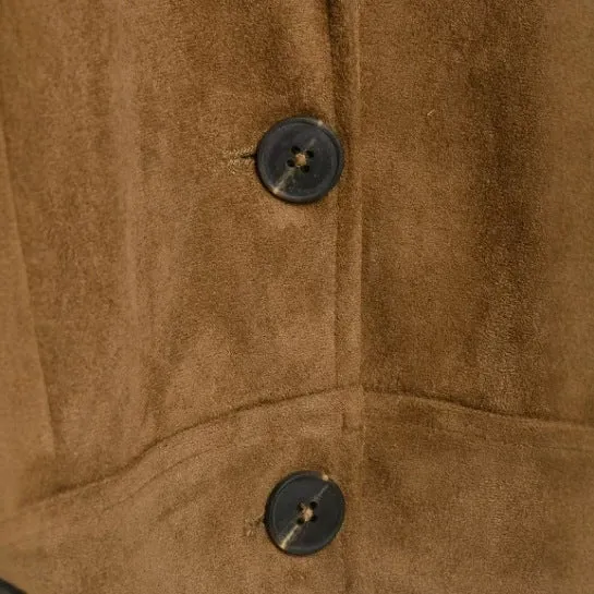 Damen Kurz geschnittene Wollmix-Jacke mit Stehkragen, Reißverschluss und Ballonärmeln Nord Taschen