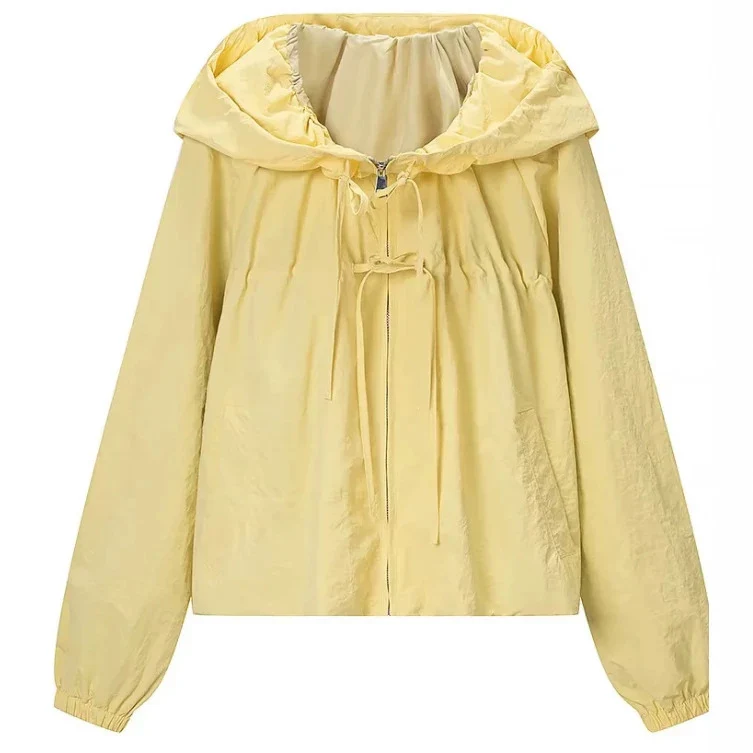 Damen Kurz geschnittene Wollmix-Jacke mit Stehkragen, Reißverschluss und Ballonärmeln Nord Taschen