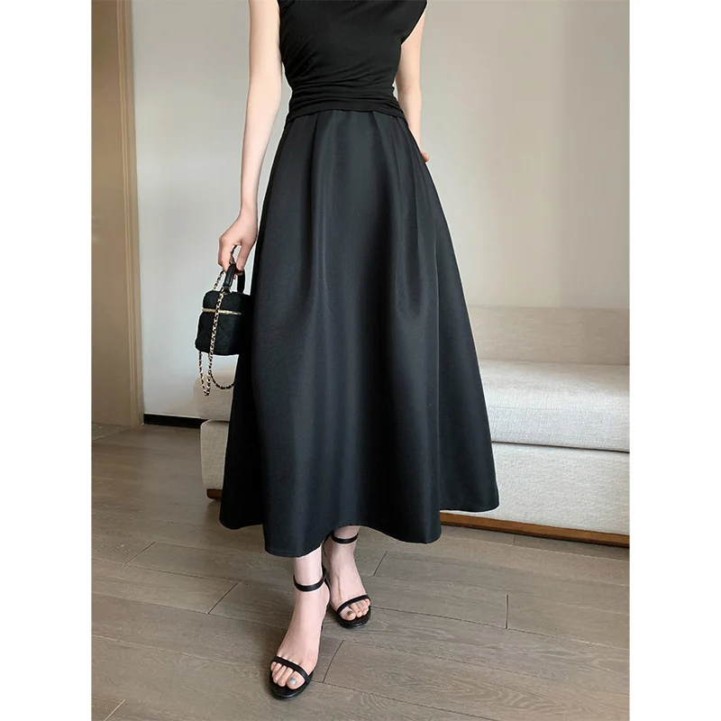 Damen Elegantes Langes Kleid mit Taillengürtel Nord Taschen
