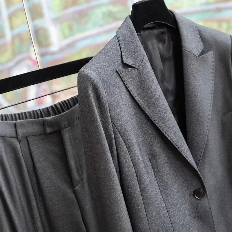 Damen Elegantes Blazer- und Hosen-Set Nord Taschen